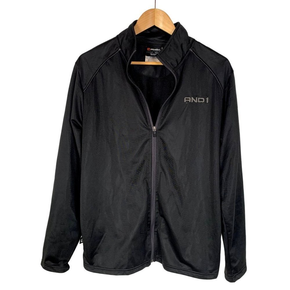 Vintage And1 Basketball‎ Black Windbreaker Size Medium